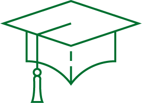 line drawing of a graduation cap
