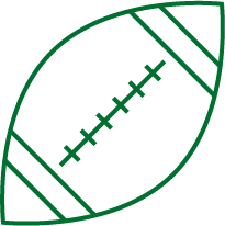 a line drawing of a football