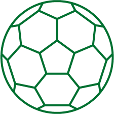 a line drawing of a soccer ball