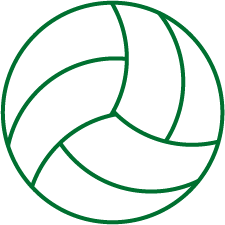 a line drawing of a volleyball