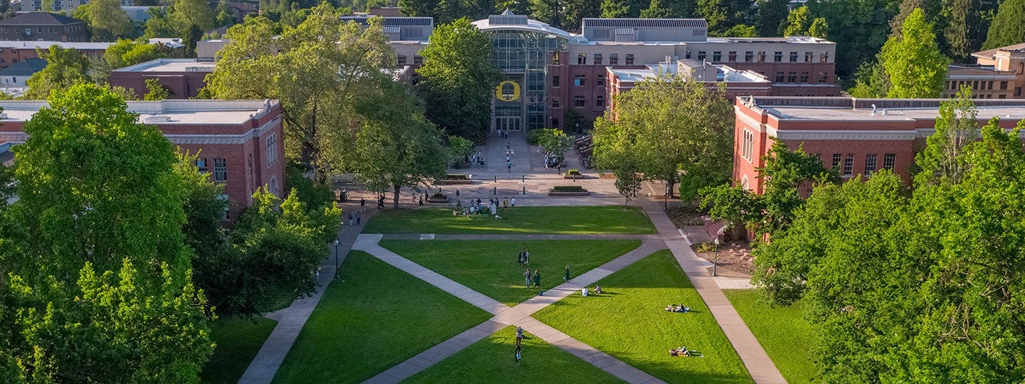 ariel view of uo campus