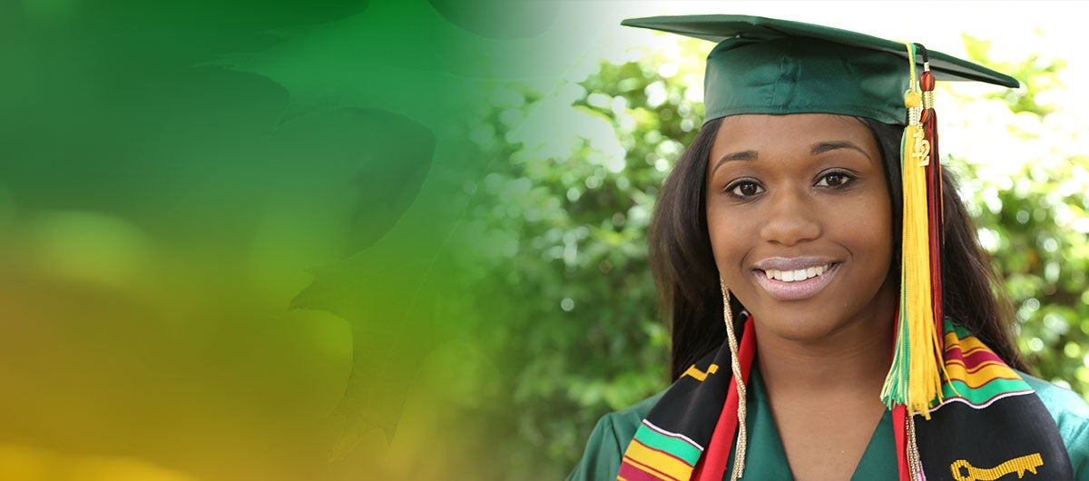 Myesha Abdulrahman in her cap and gown