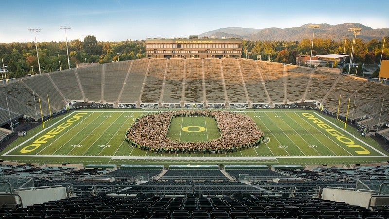 Class Photo at Autzen Stadium